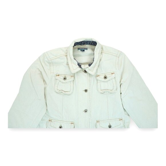 Ralph Lauren RL Polo Jeans Barton Military Denim Jacket Women's Size‎ XL Ivory - Picture 3 of 7
